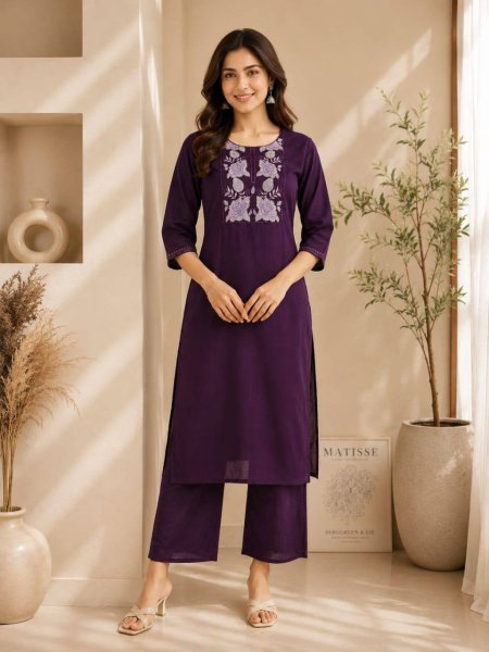 Wholesale 60  60 Premium Ready to Wear Cotton Kurti Plazo Set for Resellers and Retailers Embroidery Kurtis 