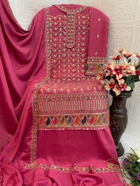 Wholesale Indian Clothing Collection Chinon Sequin Suit Set with Matching Embroidered Dupatta Set Ideal for Online Garment Sellers Designer Plazzo Salwar Suits Wholesale