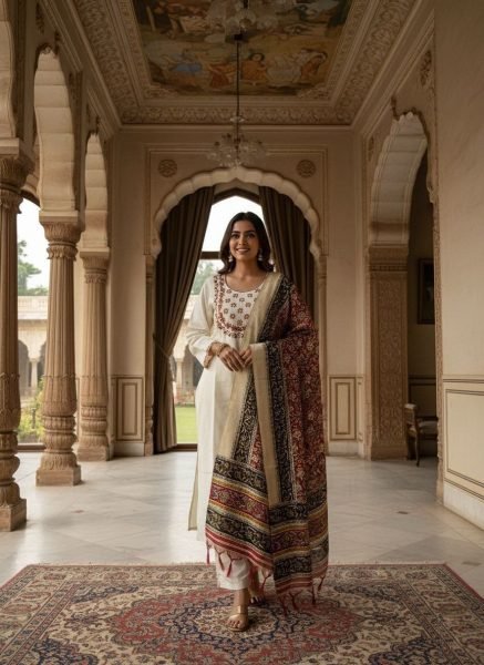 Wholesale Khadi Cotton Kurti Pant Dupatta With Embroidered Ethnic Wear for Resellers and Retailers Embroidery Kurtis 
