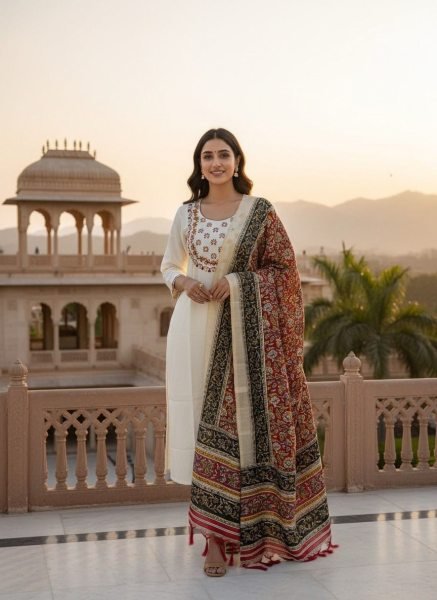 Wholesale Khadi Cotton Kurti Pant Dupatta With Embroidered Ethnic Wear for Resellers and Retailers Embroidery Kurtis 