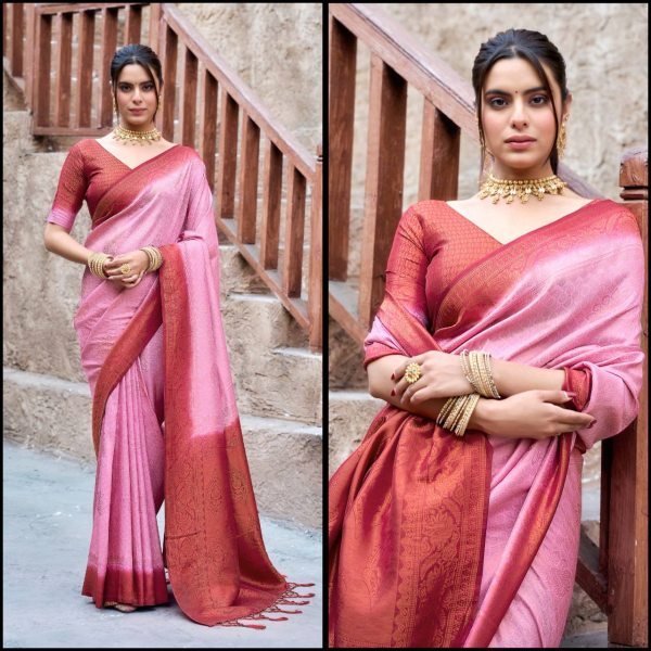 Wholesale Offer on Elegant Hand-Dyed Kubera Banarasi Silk Sarees Dual-Tone Silk with Brocade Blouse and Pallu Banarasi Saree Wholesale
