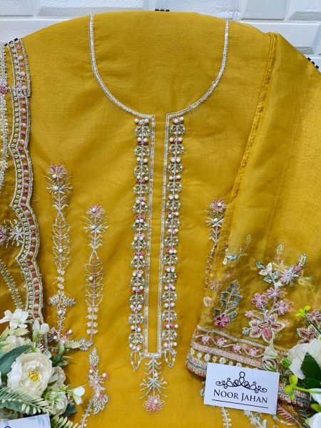 Wholesale Pakistani Salwar Suit Organza Fabric with Heavy Embroidery Khatli Detailing Best Price Pakistani Suits Wholesale