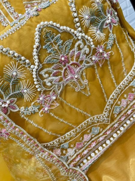 Wholesale Pakistani Salwar Suit Organza Fabric with Heavy Embroidery Khatli Detailing Best Price Pakistani Suits Wholesale