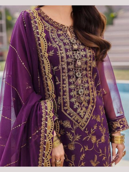 Wholesale Rate Chinon Silk Embroidery Work Suits  Ready To Wear Collection