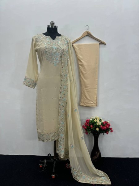 Wholesale Rate Heavy Embroidery Work Suits  Ready To Wear Collection