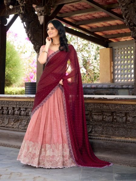 Wholesale Silver Glossy Lehenga Choli with Sequins and Thread Embroidery Bridal & Wedding Wear