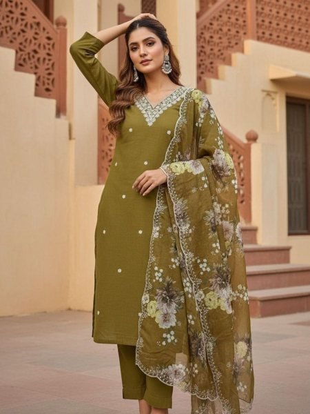 Wholesale Slub Rayon Kurti Pant Dupatta Set for Resellers and Retailers Kurtis