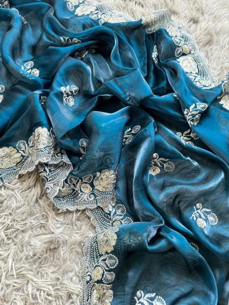 Wholesale Soft Zimmy Choo Silk Saree Elegant Embroidery Online Shopping for Womens Wear from Surat JIMMY CHOO SAREE