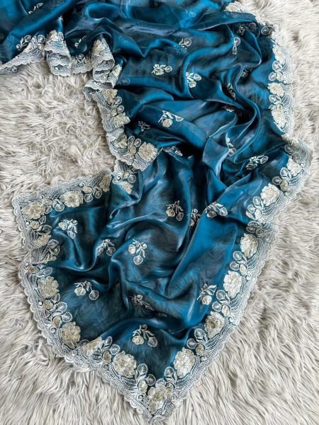 Wholesale Soft Zimmy Choo Silk Saree Elegant Embroidery Online Shopping for Womens Wear from Surat JIMMY CHOO SAREE