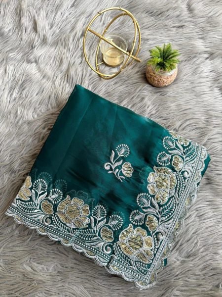 Wholesale Soft Zimmy Choo Silk Saree Elegant Embroidery Online Shopping for Womens Wear from Surat JIMMY CHOO SAREE