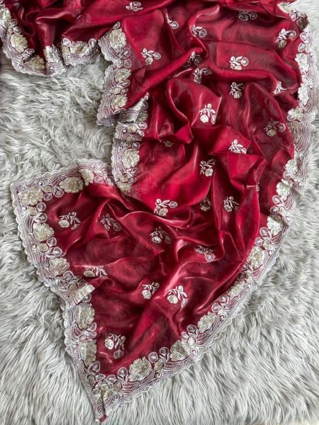 Wholesale Soft Zimmy Choo Silk Saree Elegant Embroidery Online Shopping for Womens Wear from Surat JIMMY CHOO SAREE