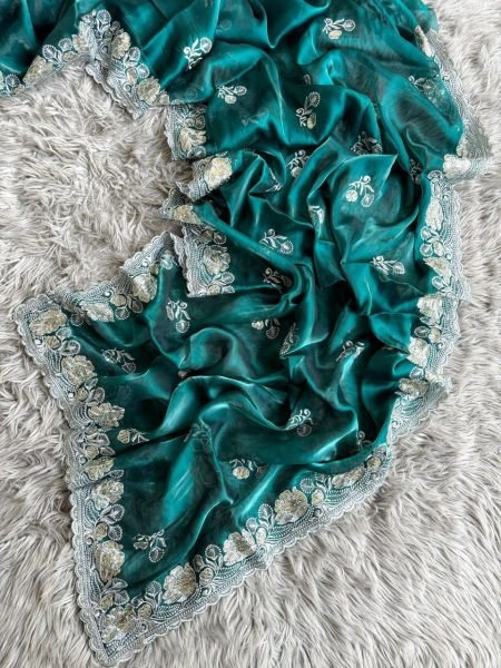 Wholesale Soft Zimmy Choo Silk Saree Elegant Embroidery Online Shopping for Womens Wear from Surat JIMMY CHOO SAREE