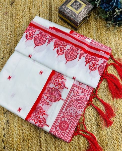 Wholesale White Bengali Silk Saree For Durga Puja Silk Sarees Wholesale