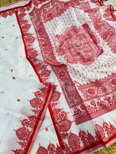 Wholesale White Bengali Silk Saree For Durga Puja Silk Sarees Wholesale