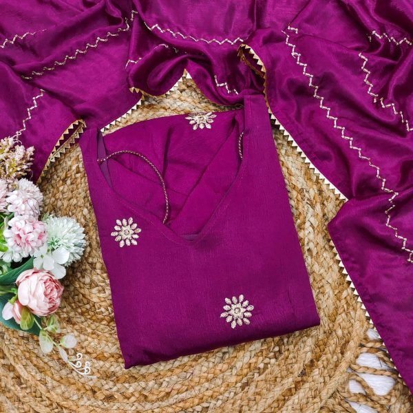 Wine anarkali with  Embroidered Matching  dupatta available only at Royal Export  Kurti With Dupatta Wholesale