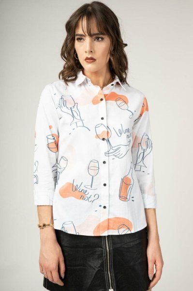 Wine Lovers Parisian Party Women Shirt  Tunics kurti