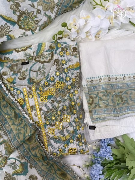 Women Cotton Printed Kurta and Pant Set With Dupatta  3 Piece Kurti Set