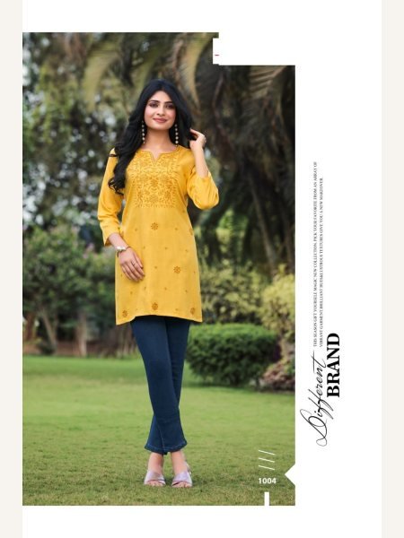 Women Fancy Heavy Reyon Short Tops Full Set Kurti