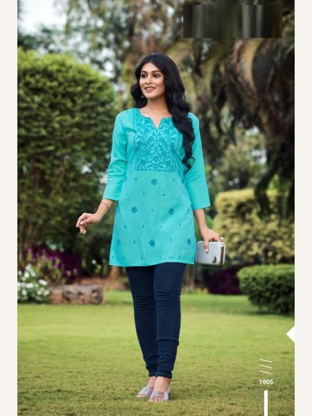 Women Fancy Heavy Reyon Short Tops Full Set Kurti