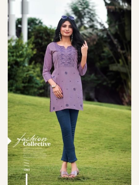 Women Fancy Heavy Reyon Short Tops Full Set Kurti
