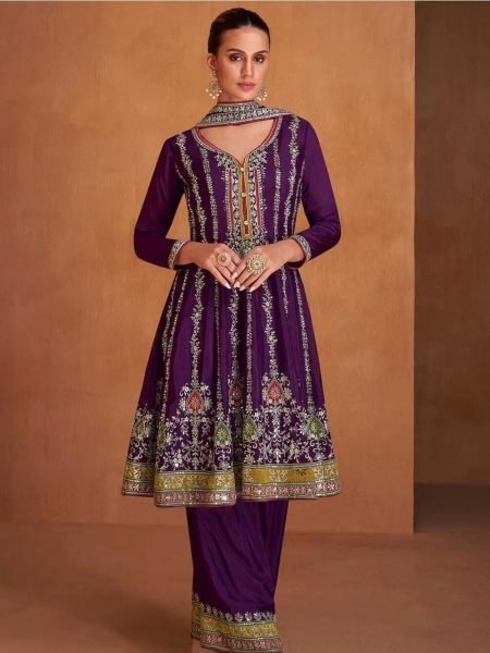 Women Fully Stitched Chinon Suits  Designer Plazzo Salwar Suits Wholesale