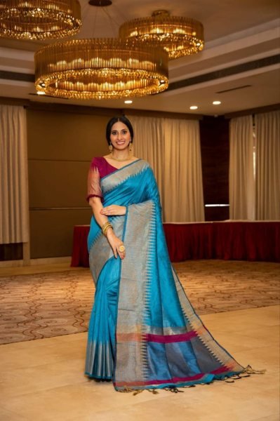Women Raw Silk Weaving Saree  Silk Sarees Wholesale