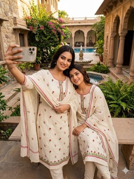 Women's Cora Cambric Cotton Unstitched Suit Material with Designer Dupatta Punjabi Dress Materials Wholesale