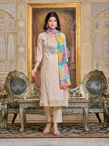 Women's Embroidery Simar Kurti With Pant   Dupatta Set 3 Piece Kurti Set