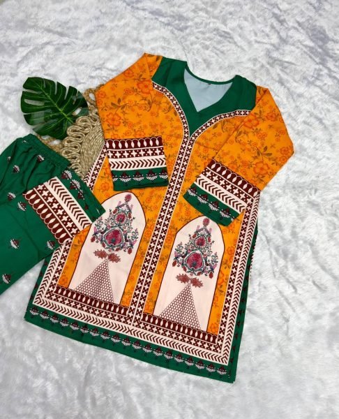 Women's Premium Heavy Rayon Digital Print Designer Festive Wear Cord Set with Top & Pant CO ORD Sets