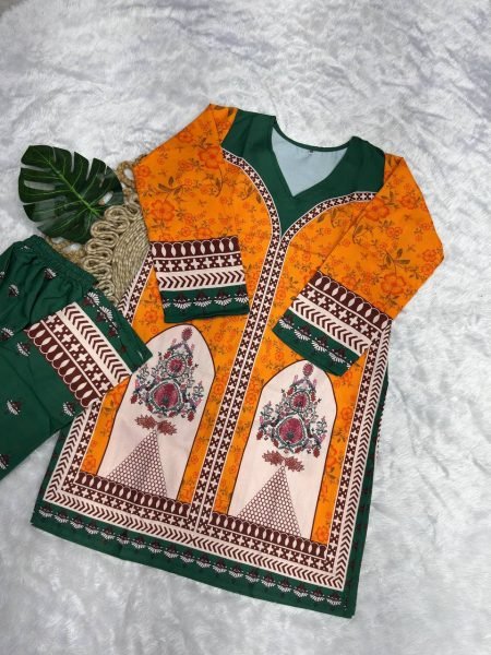 Women's Premium Heavy Rayon Digital Print Designer Festive Wear Cord Set with Top & Pant CO ORD Sets