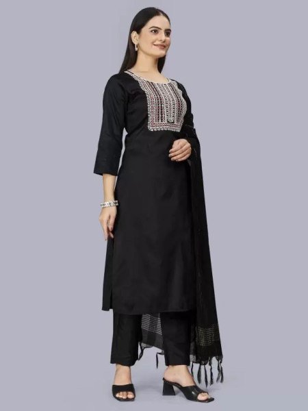 Women s Premium Silk Blend Kurta Set  3 Piece Kurti Set