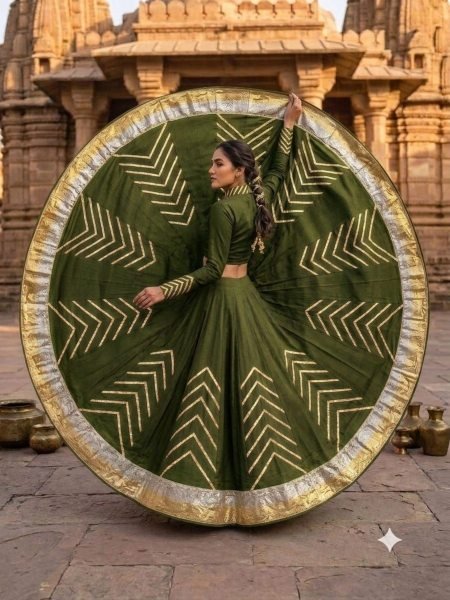 Women's Pure Rayon Cotton Lehenga with Premium Crepe Lining For Dandiya  Lehenga