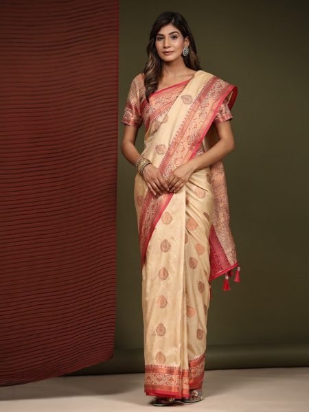 Women s Soft Fancy Silk Saree With Zari Weaving Border Silk Sarees Wholesale