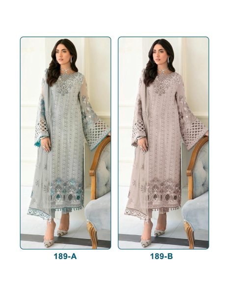 Women Semi-Stitched Fox Georgette Pakistani Long Suit with Khatli Work And Dupatta Pakistani Suits Wholesale