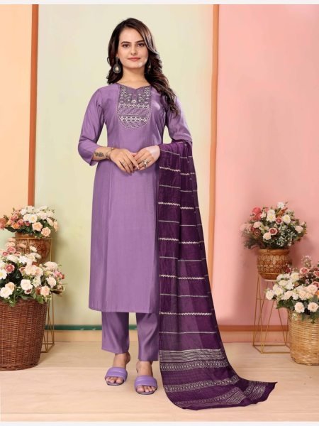 Women Silk Kurti Pant With Chanderi Dupatta  3 Piece Kurti Set