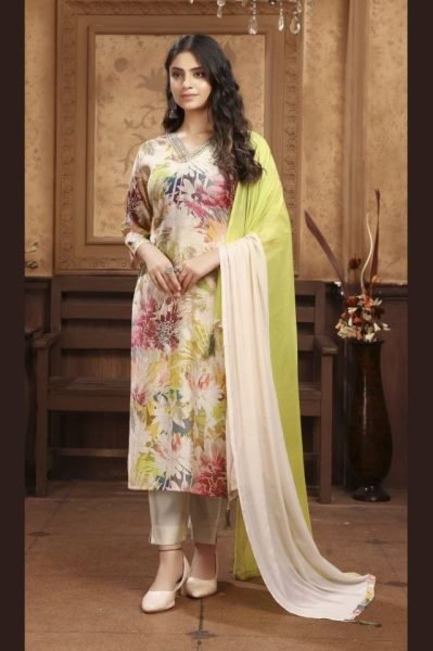 Women White Jacquard Straight Kurta Set with Contrast Dupatta  Straight Cut Long Kurtis