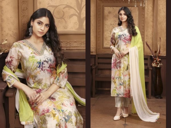 Women White Jacquard Straight Kurta Set with Contrast Dupatta  Straight Cut Long Kurtis