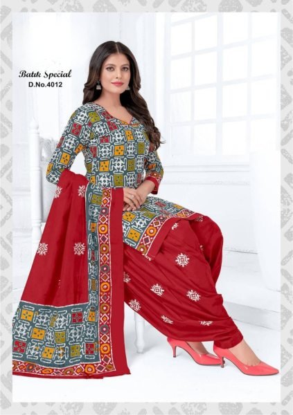 Womens Batik Special Heavy Cotton Patiyala Dress Punjabi Dress Materials Wholesale
