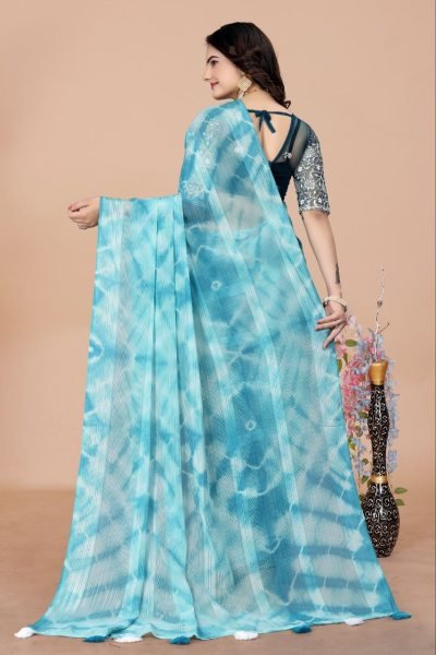 Womens Shibori Original Hand Printed saree  Georgette Sarees Wholesale
