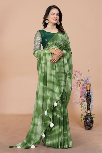 Womens Shibori Original Hand Printed saree  Georgette Sarees Wholesale