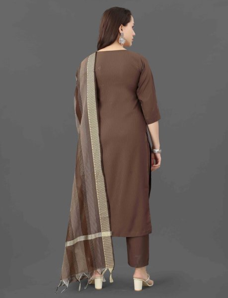 Womens Traditional 3 Piece Set with Mirror Work Fully Stitched Cotton Blend Suit 3 Piece Kurti Set
