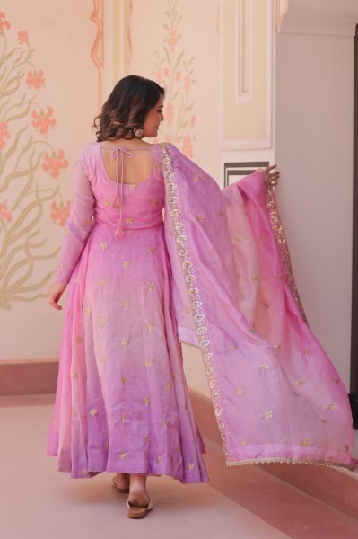 Womens Traditional Pink Anarkali Suit with Embroidered Dupatta Ethnic Wear for Festive Occasions Anarkali Kurtis 
