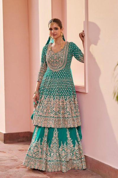 Xavira Sky Blue Lehenga Suit From The Gulkayra Designer Alika collection Wedding Bridal Dress Wholesale