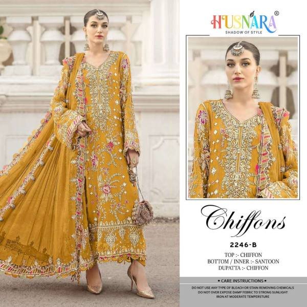 Yellow Chiffon Fabric With Embroidery khatli Work Straight Cut Pakistani Salwar Kameez In Best Rate  Pakistani Suits Wholesale