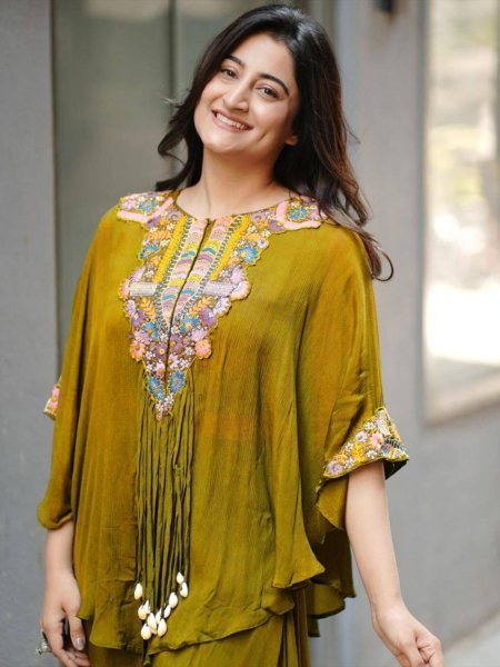 Yellow Chinon Palazzo Dress Trendy Indo Western Festive Wear