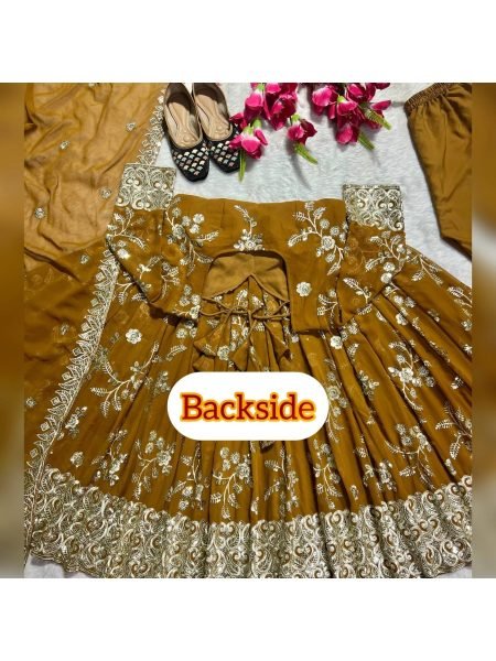 Yellow Color Designer Heavy Faux Georgette Anarkali Suit Set  Ready To Wear Collection