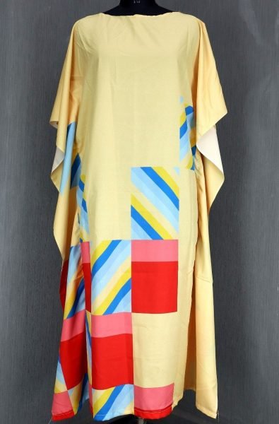 Yellow Comfortable Printed Kaftan for Summer Collection Kaftan 