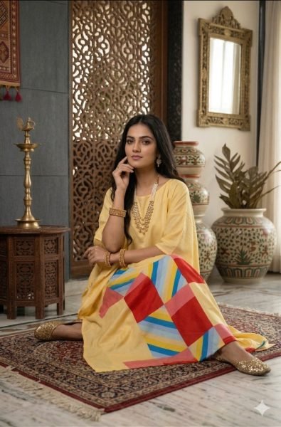 Yellow Comfortable Printed Kaftan for Summer Collection Kaftan 