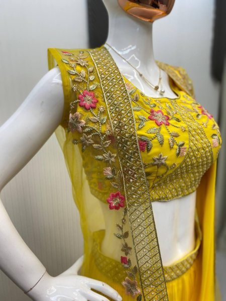 Yellow Drape 3pc Indowestern Saree Ready To Wear Saree 