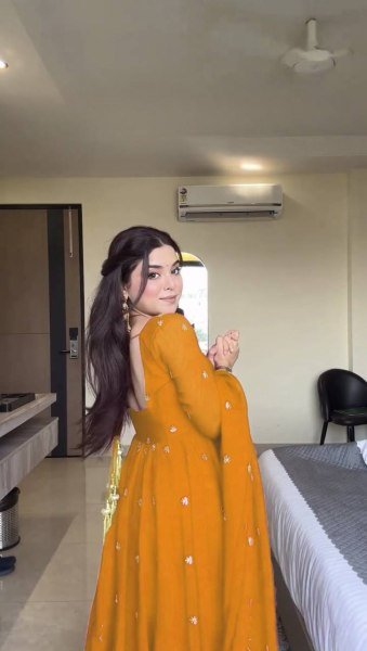 Yellow  Georgette Embroidery Anarkali Suit Set with Dupatta Ready to Wear for Celebrations Ready To Wear Collection